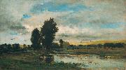 Charles Francois Daubigny French River Scene oil painting reproduction